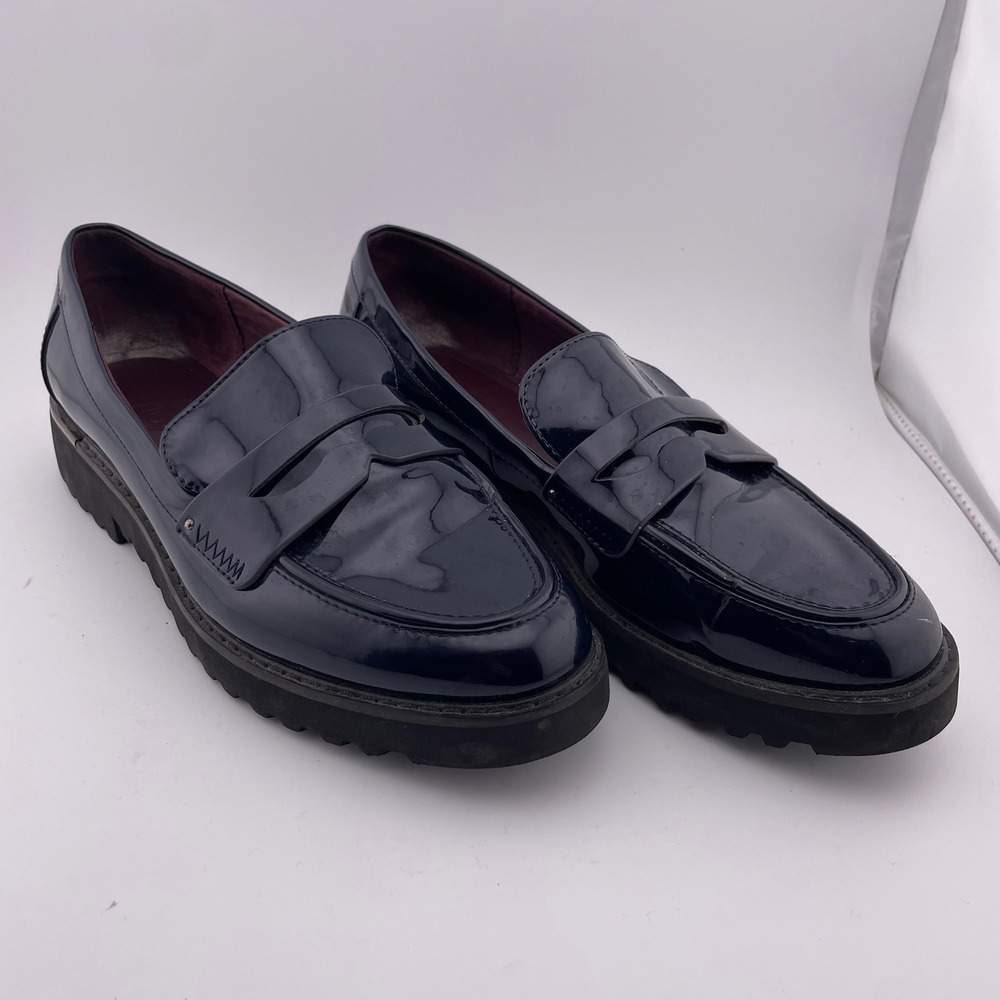 Franco Sarto Women's Navy Patent Loafers